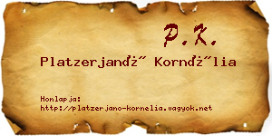 Platzerjanó Kornélia névjegykártya